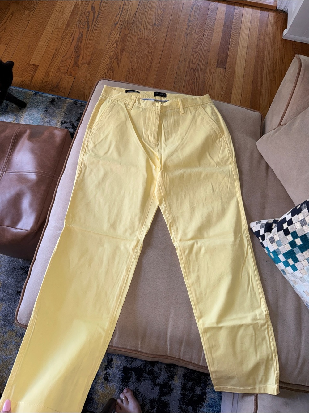 Talbots Pale Yellow Straight-Leg Pants